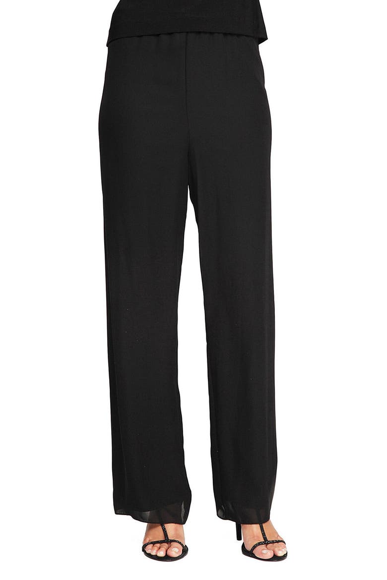 Chiffon Pants, Main, color, BLACK