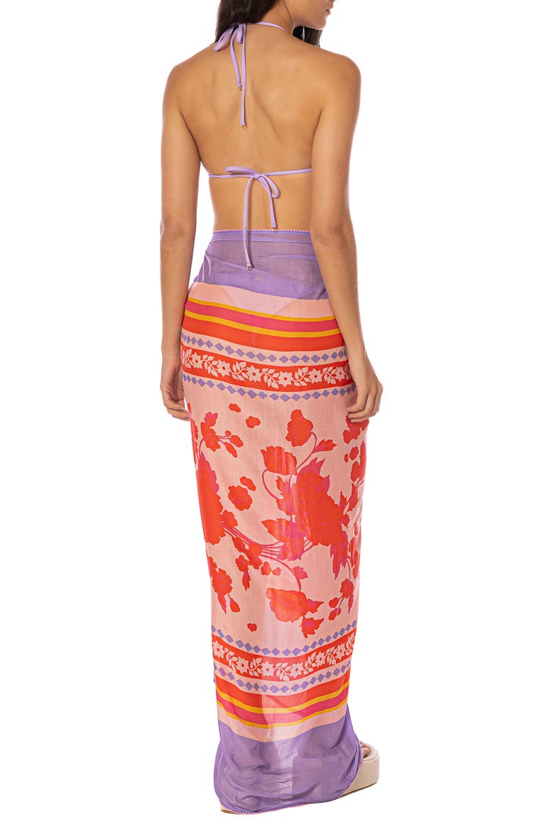 Lavender Dream Isla Cover-Up Pareo, Alternate, color, BRIGHT PURPLE