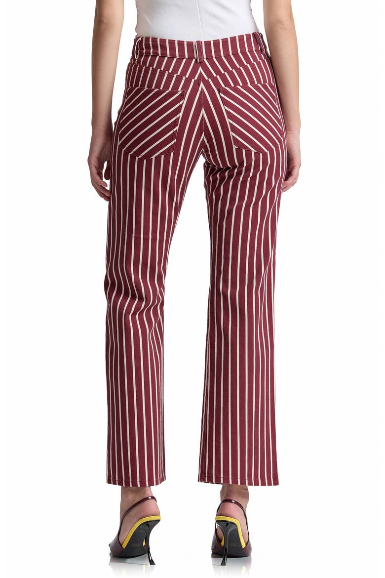 Striped High Waist Bootcut Jeans, Alternate, color, CABERNET STRIPE