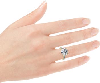 Certified 3.40Ct Round Cut Diamond Engagement Ring 14k Gold Lab Grown