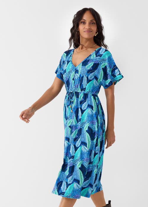 Cabana Life Tie Waist Midi Dress In Blue