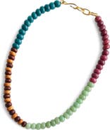 Madewell Wood & Semiprecious Stone Beaded Necklace
