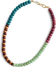 Madewell Wood & Semiprecious Stone Beaded Necklace