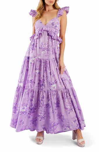 FLYING TOMATO Ruffle Trim Maxi Dress