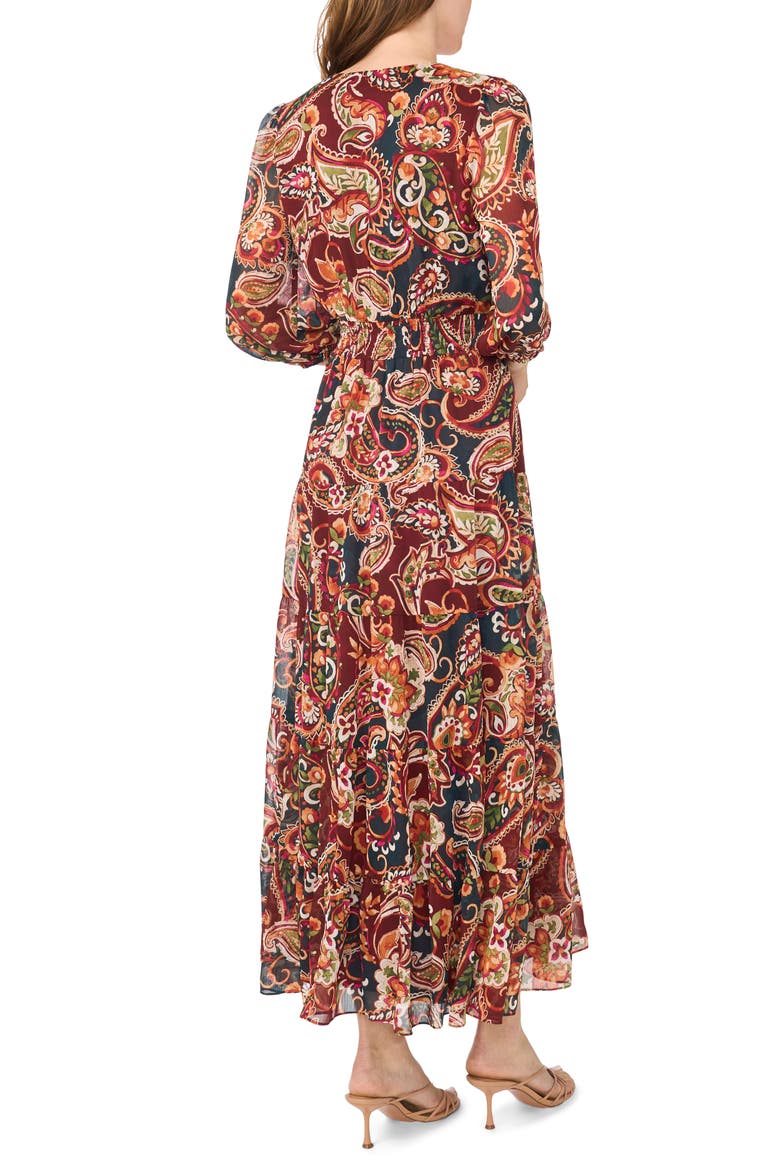 Smocked Printed Maxi Dress, Alternate, color, BLUE MULTI