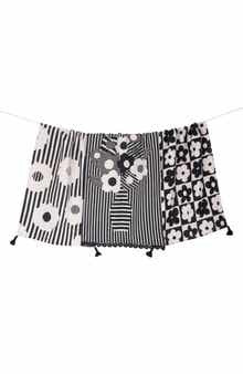 Tiramisu Set of Three Modern Graphic Floral Kitchen Towels