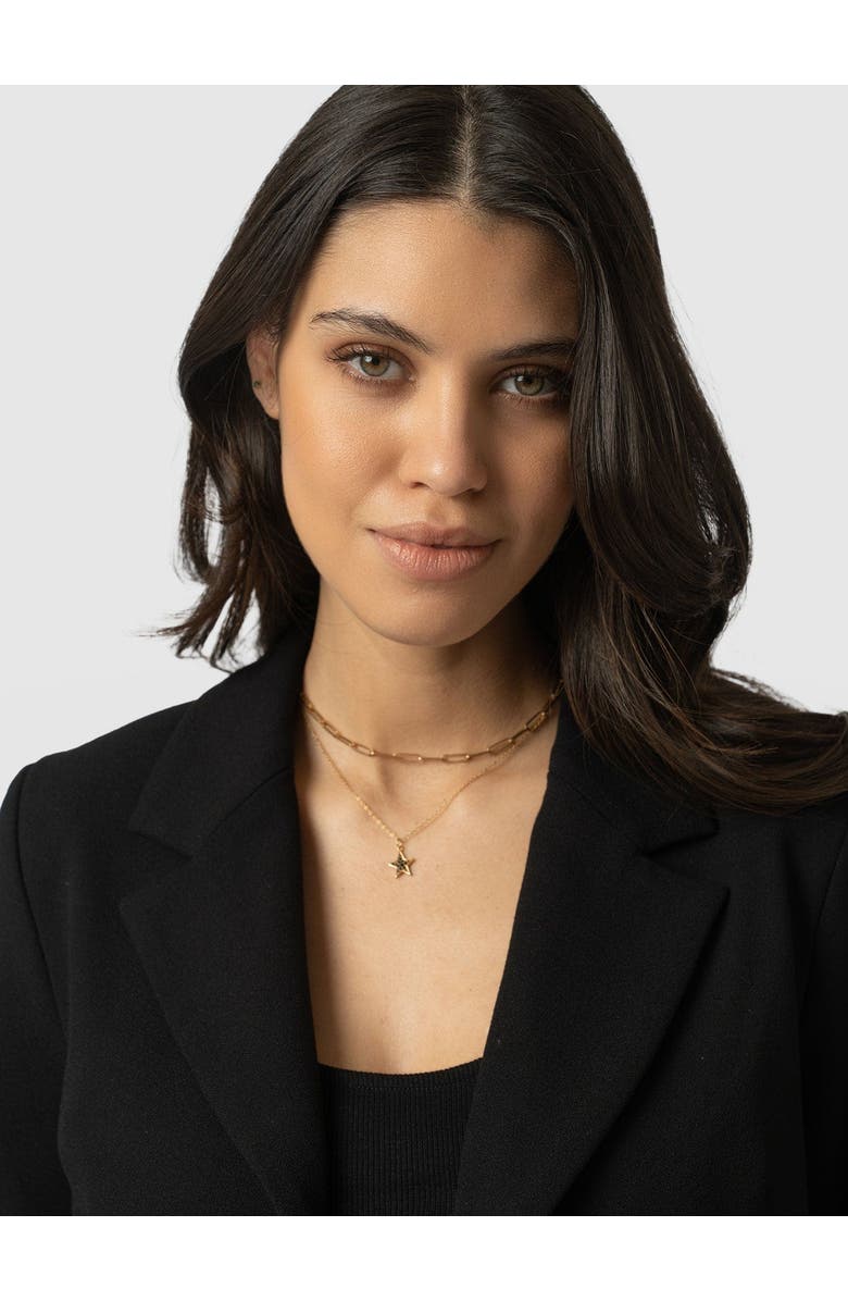 Saint + Sofia Astrid Cropped Blazer, Alternate, color, Black