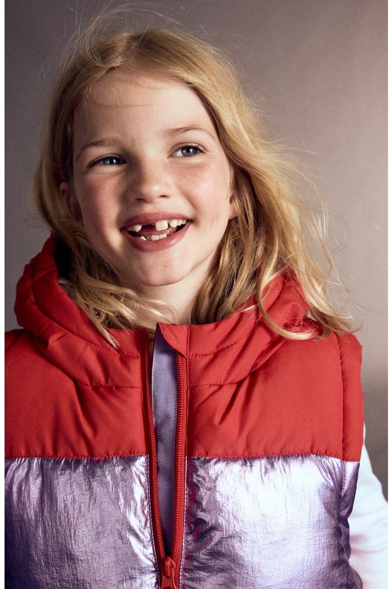 Kids' 2-in-1 Padded Coat, Alternate, color, RED/ PINK METALLIC