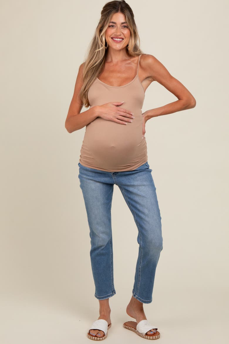 Slim Straight Maternity Ankle Crop Jeans, Alternate, color, Blue