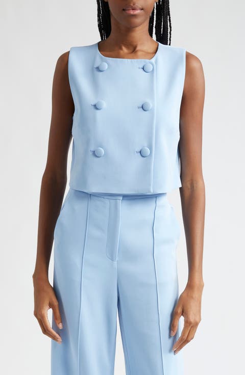 Drexley Boxy Sleeveless Button-Up Top