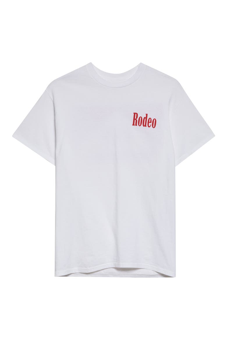 Rodeo Flag Logo T-Shirt, Alternate, color, WHITE/ RED