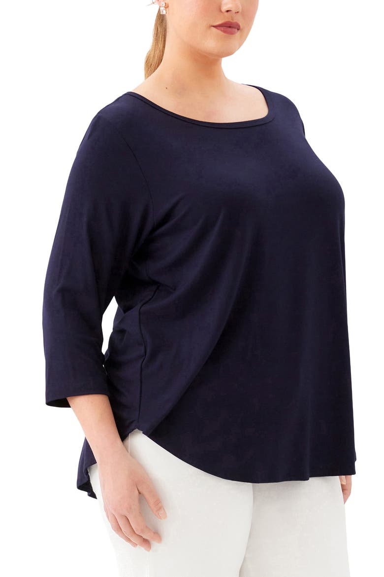 Jersey Shirttail Top, Alternate, color, NAVY