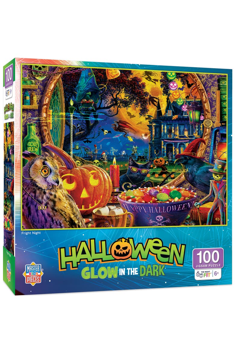 Fright Night 100 Piece Glow Puzzle, Main, color, Multicolor
