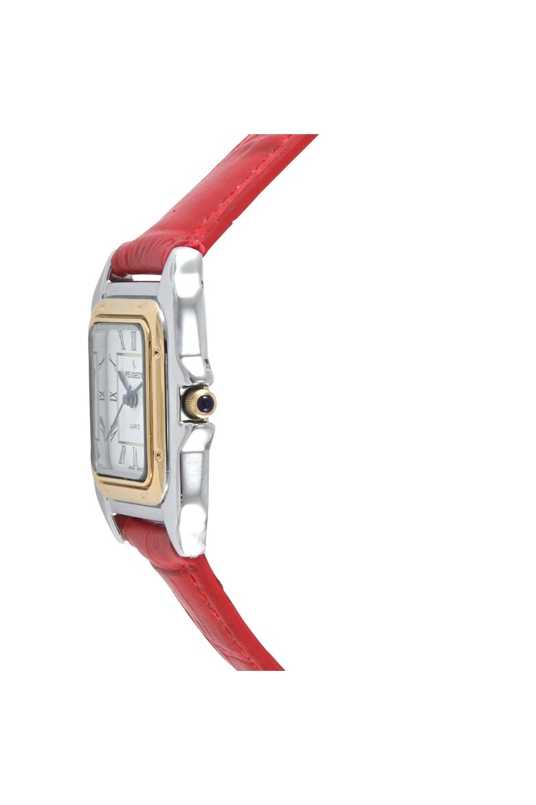 Slim Leather Tank Watch- 36MM, Alternate, color, Red