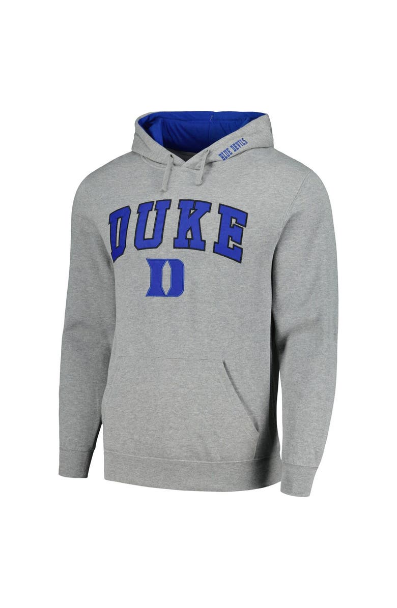 COLOSSEUM Men's Colosseum Heather Gray Duke Blue Devils Arch & Logo 3.0 Pullover Hoodie, Alternate, color, Charcoal