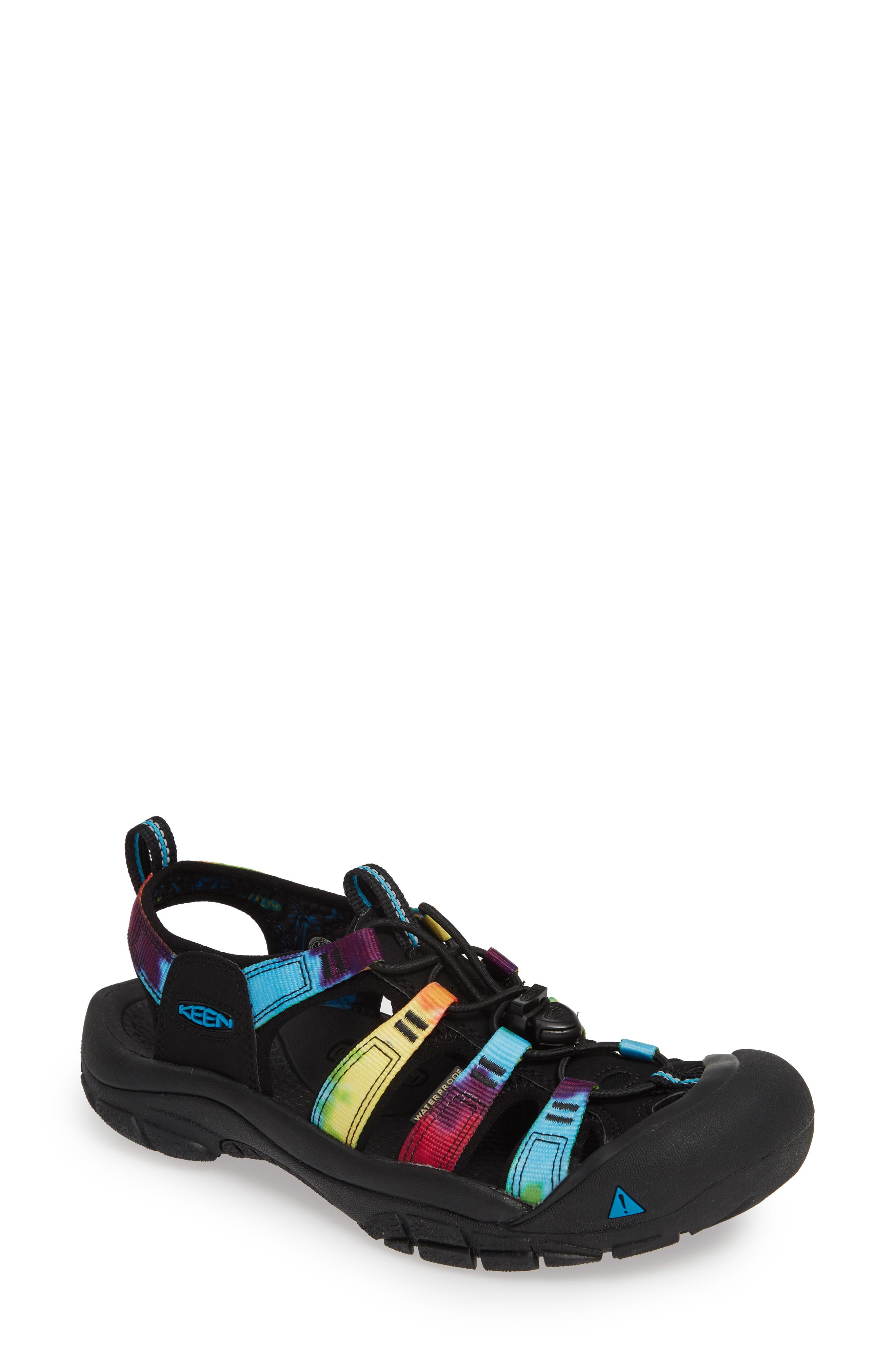 KEEN Newport Retro Water Sandal, Main, color, Original Tie Dye Fabric