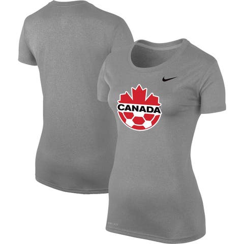 Women's Nike Heather Gray Canada Soccer Legend Performance T-Shirt