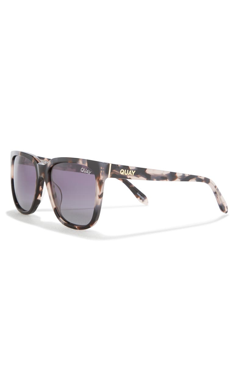 QUAY Australia Wired 47mm Square Sunglasses, Alternate, color, Milky Tortoise / Smoke Polar