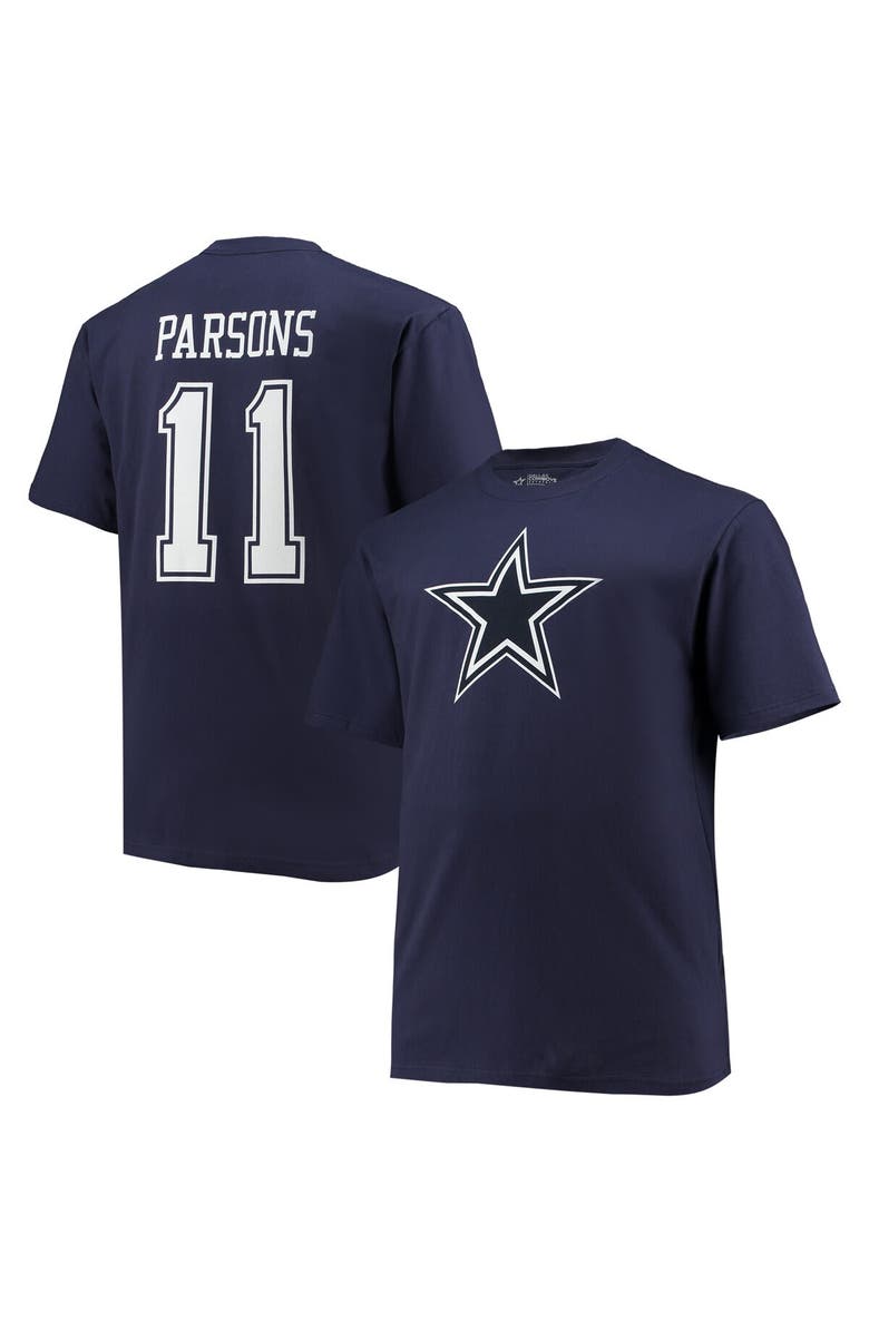 FANATICS Men's Fanatics Branded Micah Parsons Navy Dallas Cowboys Big & Tall Player Name & Number T-Shirt, Main, color, 