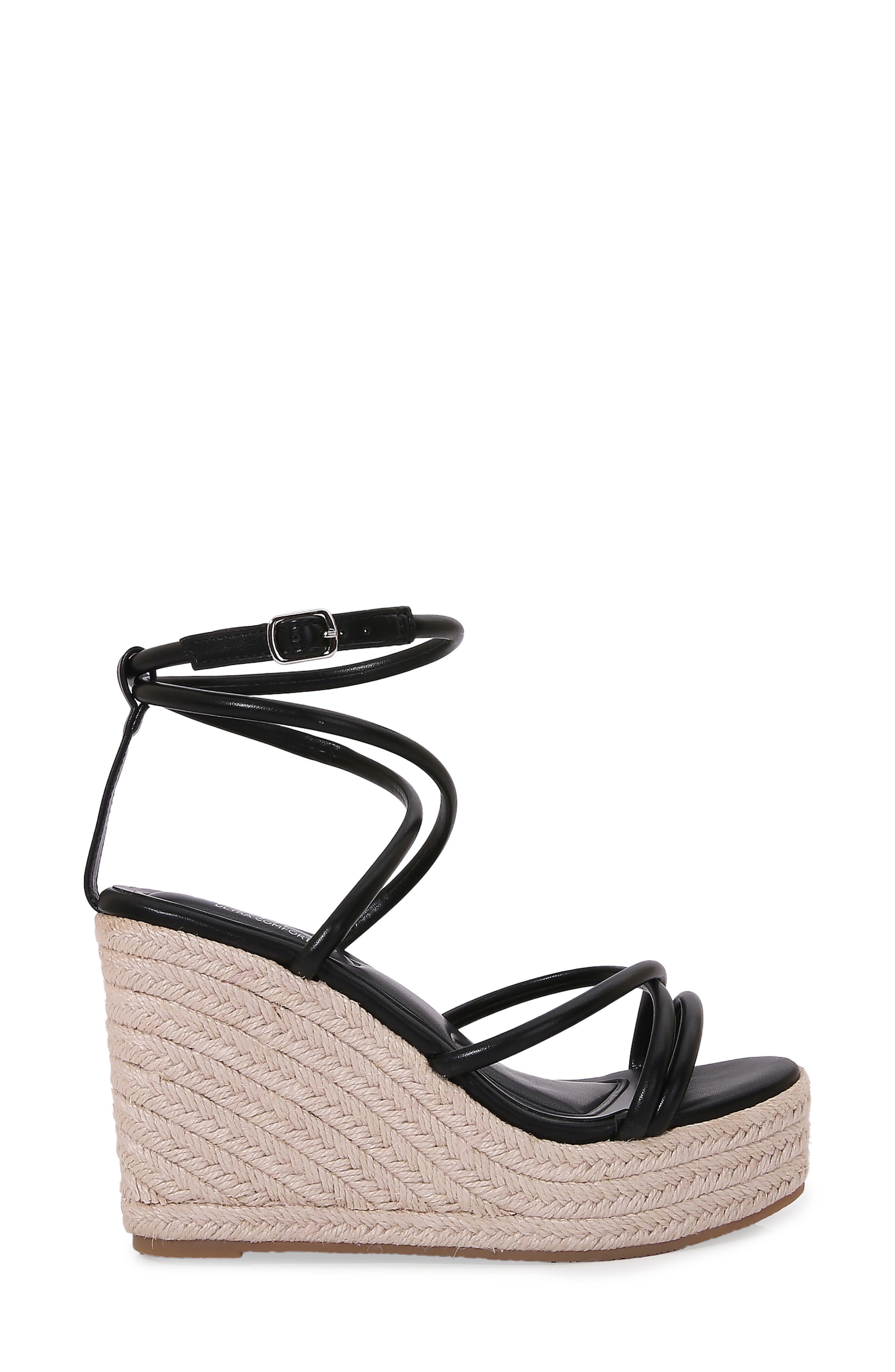 BERNESS Rhea Espadrille Wedge Sandal, Alternate, color, Black