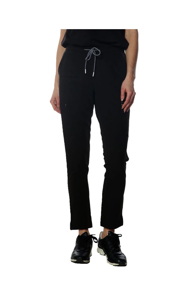 Members Only Reus Open Bottom Scrub Pants For Petite Women, Main, color, Black