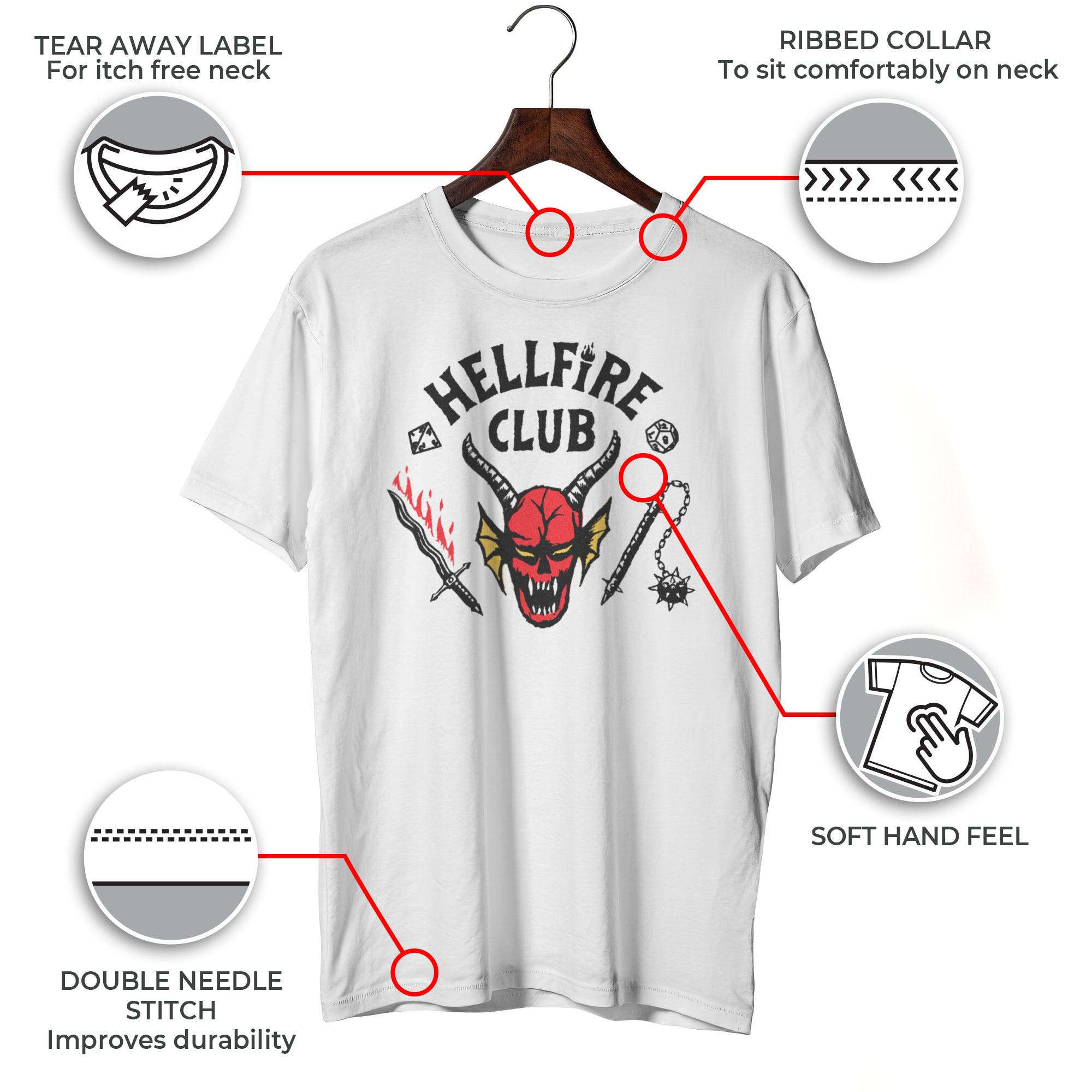 Stranger Things Netflix Men's Welcome To The Hellfire Club Short Sleeve ...