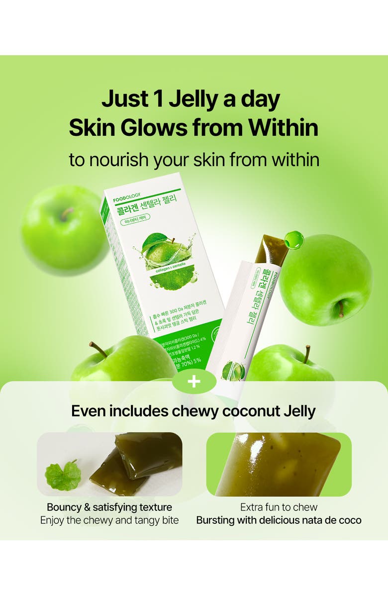 Foodology Coleology Collagen Centella Jelly 10 sticks, Alternate, color, Green