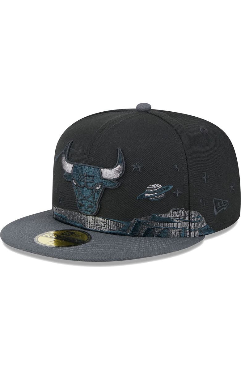 New Era Men's New Era Black Chicago Bulls Planetary Tonal 59FIFTY Fitted Hat, Main, color, 