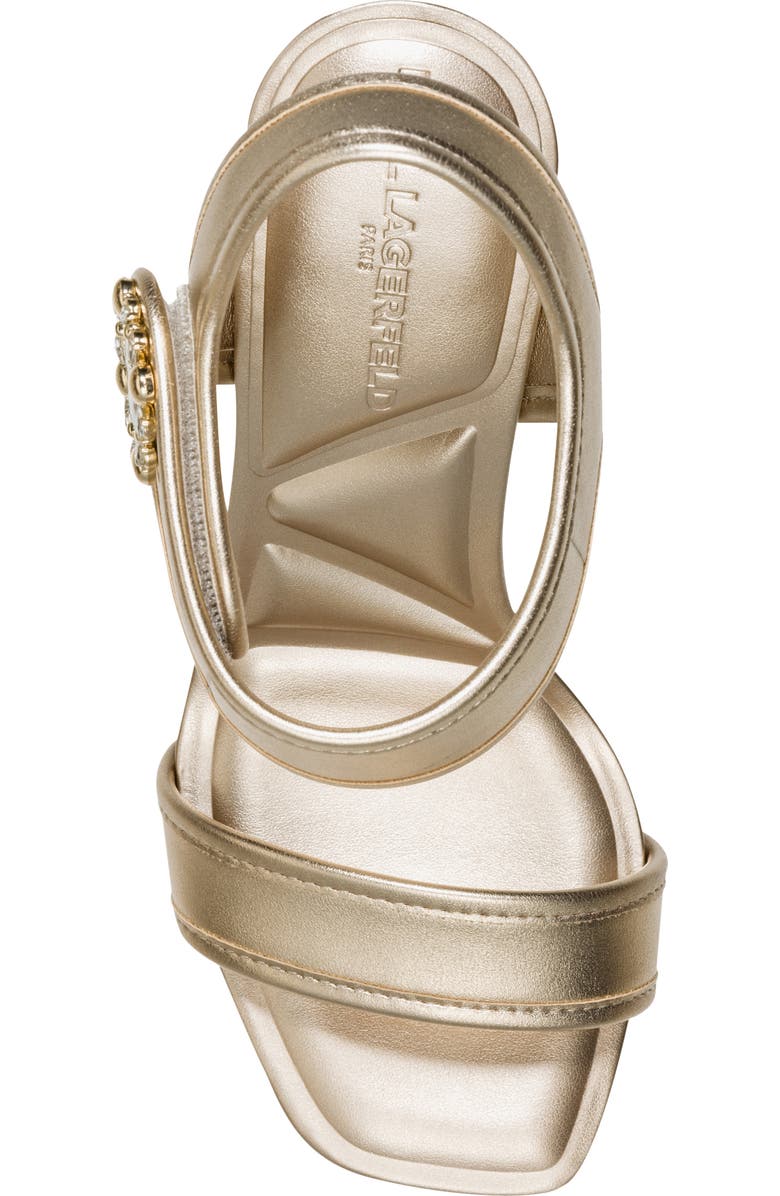 KARL LAGERFELD PARIS Celida Ankle Strap Sandal, Alternate, color, White Gold