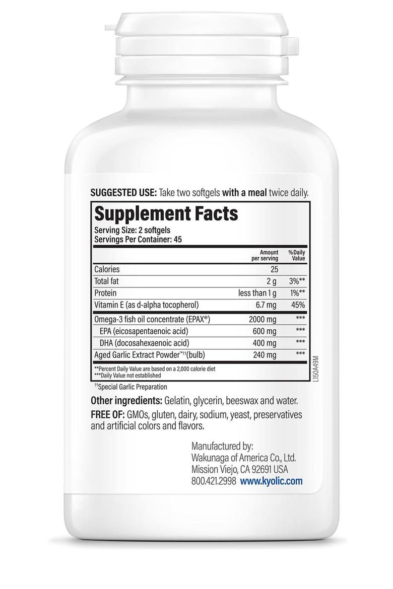 Aged Garlic Extract Formula 150, Cholesterol & Circulation Health, softgels 90 Count, Alternate, color, None