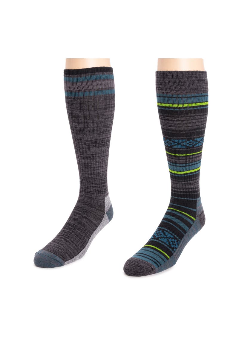 Tall Compression Socks 2 Pair Pack, Alternate, color, Ebony/Blue Steel