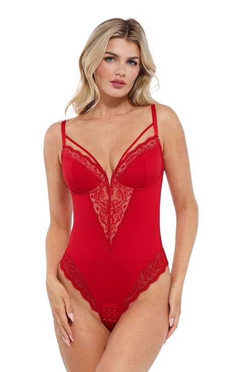 Shapewear Strappy Tummy Control Lace Inset Bodysuit