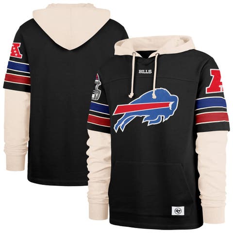 Men's '47  Black Buffalo Bills Split Zone Cornerback Duo Hoodie