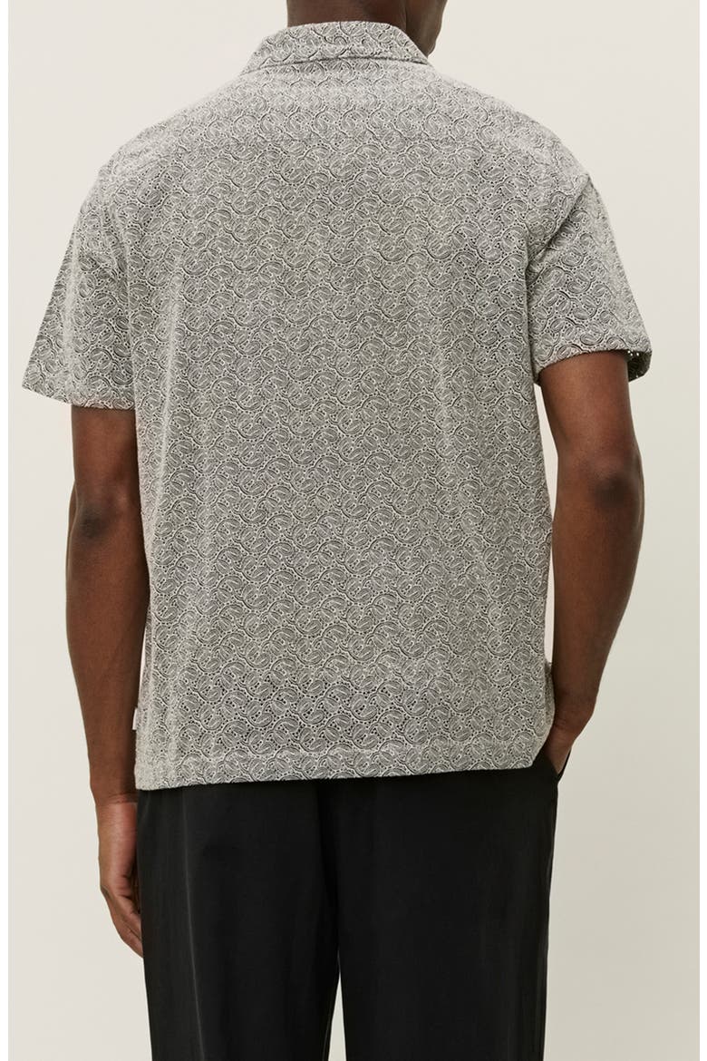 Hector Paisley Short Sleeve Cotton Button-Up Shirt, Alternate, color, GREY