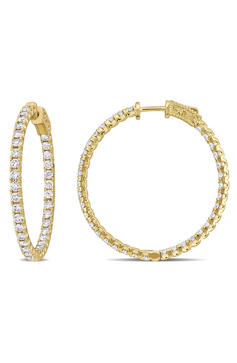 Julianna B. 4 CTW Diamond Hoop Earrings 14k Yellow Gold, Main, color, 14K Gold
