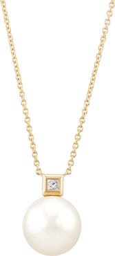 Frankie & Zoe 13-14mm Freshwater Pearl & Diamond Necklace