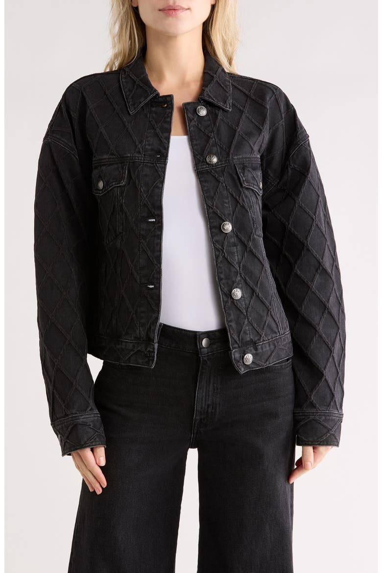 Ryan Denim Trucker Jacket, Main, color, BLACK