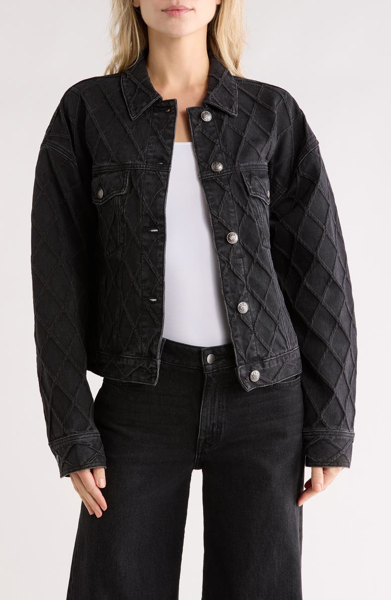 rag & bone Ryan Denim Trucker Jacket, Main, color, Black