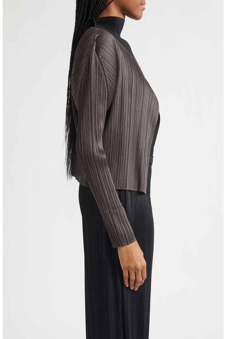 Monthly Colors June Pleated Open Front Cardigan, Alternate, color, CHARCOAL