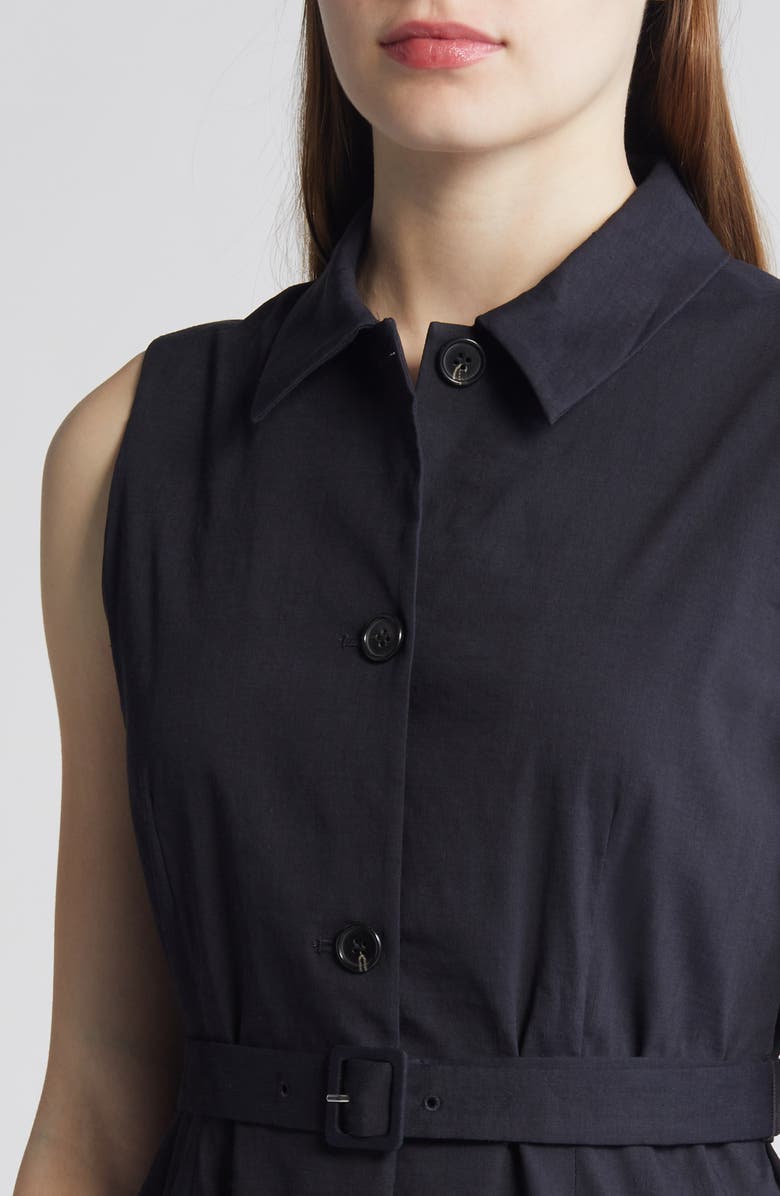 Theory Good Sleeveless Linen Blend Minidress, Alternate, color, Concord