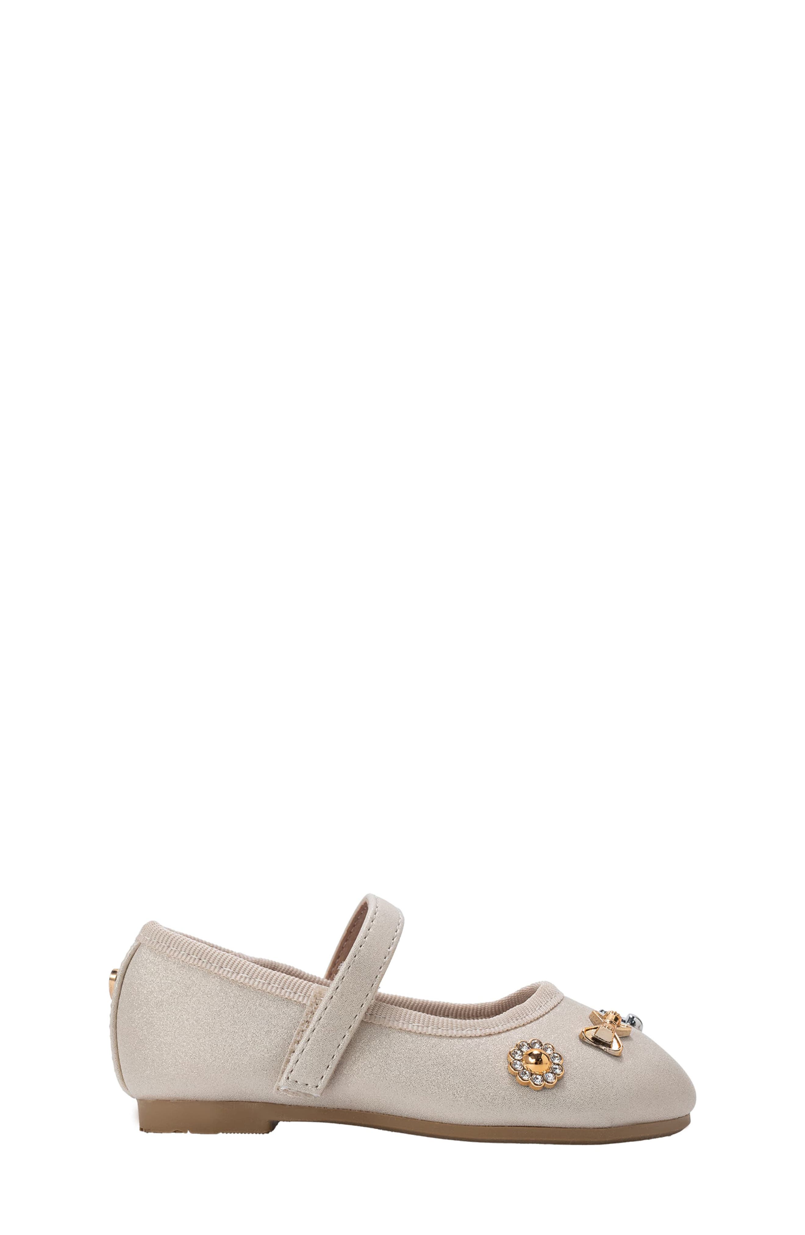 bebe Gigi Heart Dottie Mary Jane Flat, Alternate, color, Taupe