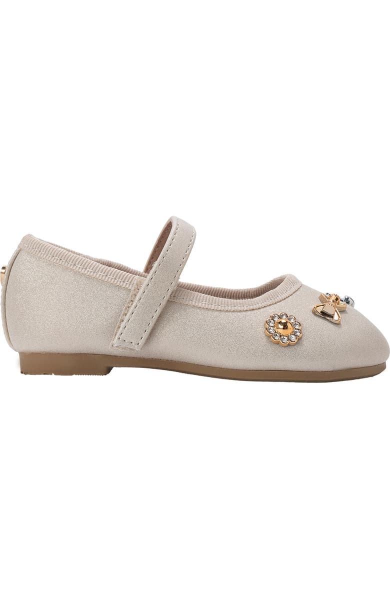 bebe Gigi Heart Dottie Mary Jane Flat, Alternate, color, Taupe