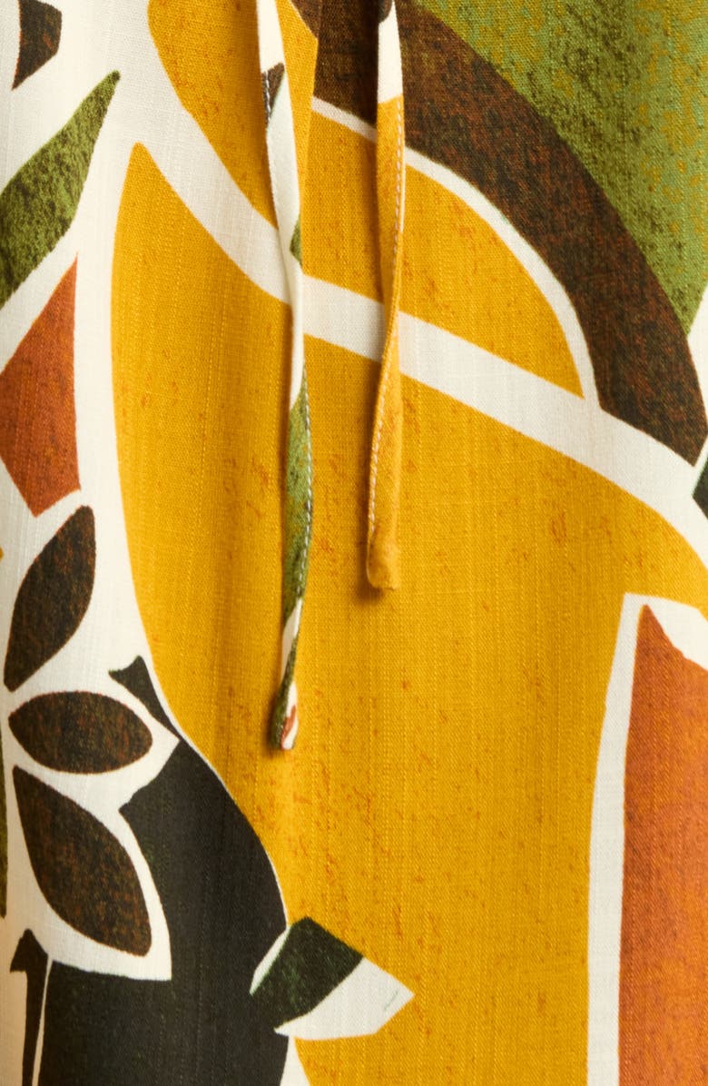 SUGARLIPS Reina Tropical Print Sleeveless Top, Alternate, color, Brown-Orange