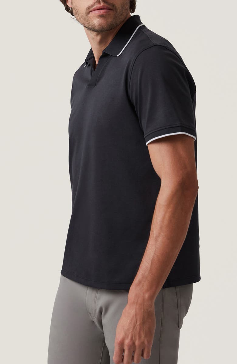 34 Heritage Riviera Tipped Pima Cotton Polo, Alternate, color, Black
