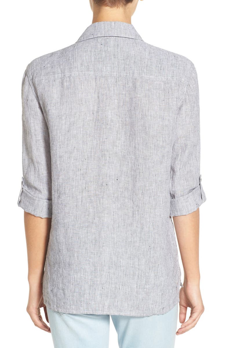 James Perse Button Front Linen Shirt, Alternate, color, 