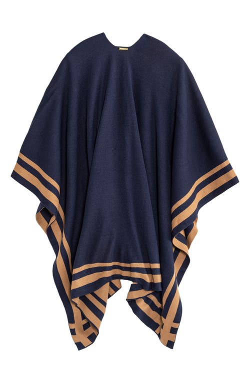 Ralph Lauren Lauren  Jet Setter Reversible Knit Poncho In Brown