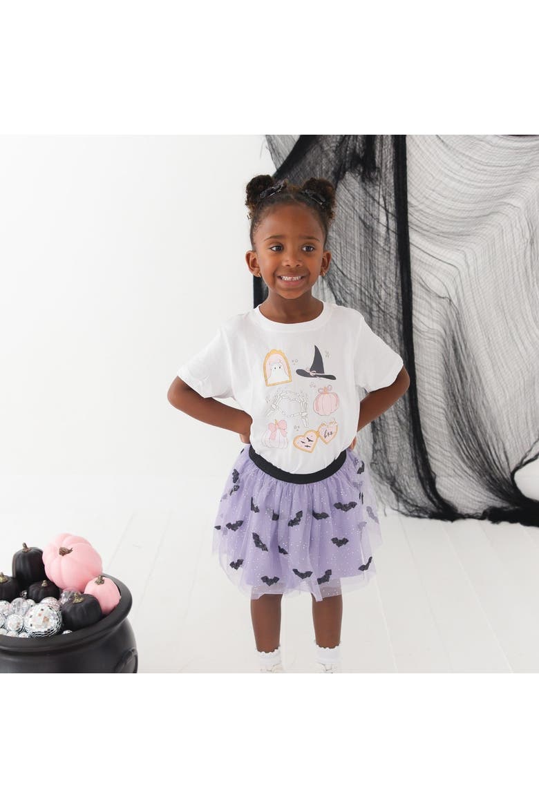 Sequin Bat Halloween Tutu Skirt, Alternate, color, Lavender