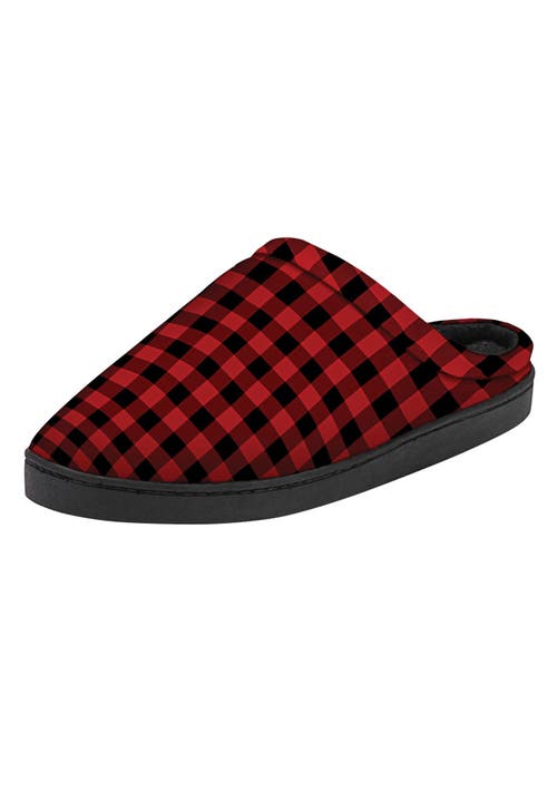 Kingsize Fleece Clog Slippers In Red