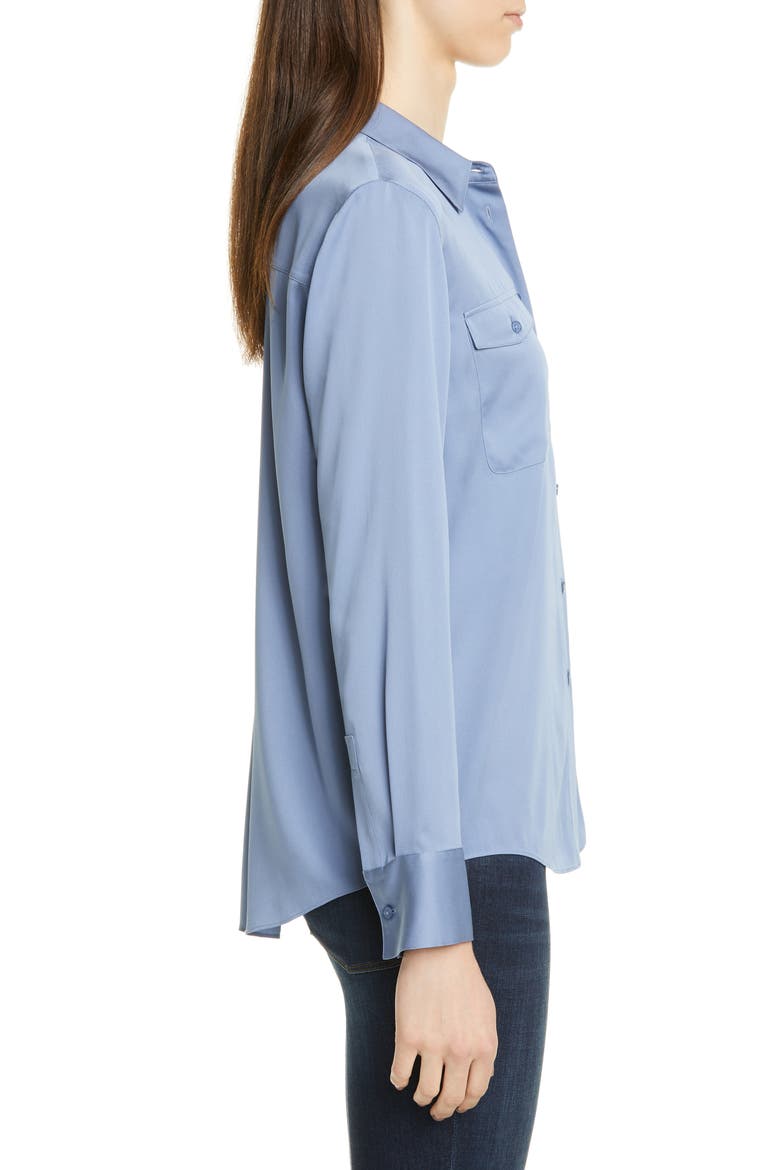 Two-Pocket Stretch Silk Shirt, Alternate, color, BLUE COUNTRY