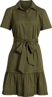Eliza J Short Sleeve Cotton Shirtdress